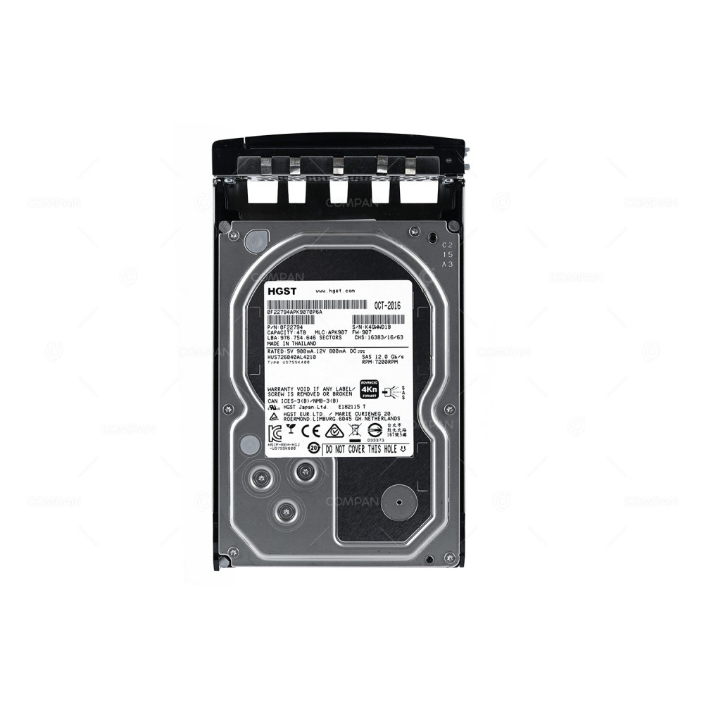 HUS726040AL4210-NIMBLECS3000  HPE HARD DRIVE 4TB 7.2K 12G SAS LFF 3.5 4KN FOR CS3000 NIMBLE STORAGE